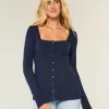 Suéter babydoll de manga larga y cuello cuadrado