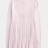 Suéter babydoll de manga larga y cuello cuadrado