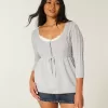 Suéter babydoll de punto trenzado