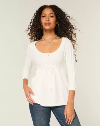 Suéter babydoll de punto trenzado