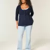 Suéter babydoll de punto trenzado