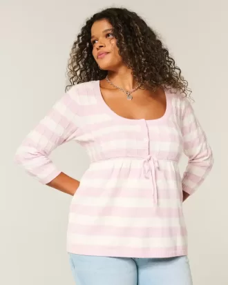 Suéter babydoll de punto trenzado