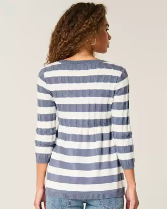 Suéter babydoll de punto trenzado