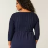 Suéter babydoll de punto trenzado
