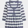 Suéter babydoll de punto trenzado