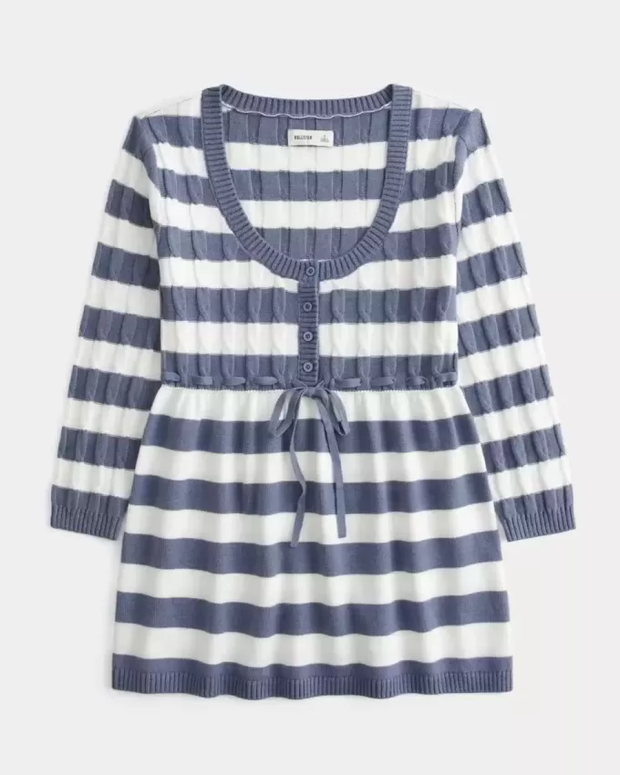 Suéter babydoll de punto trenzado