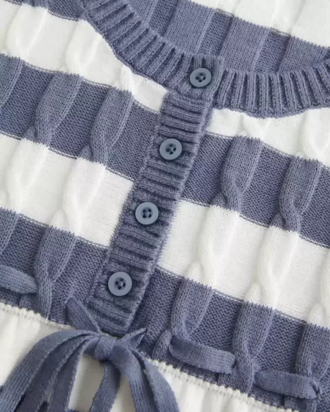 Suéter babydoll de punto trenzado