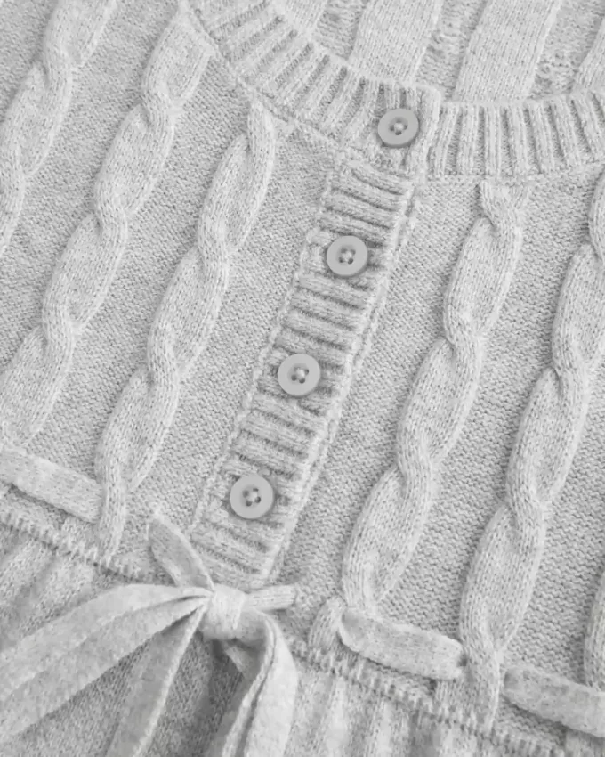 Suéter babydoll de punto trenzado