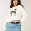 Suéter con cuello redondo y estampado de perro fácil de usar Suéter con cuello redondo y estampado de perro fácil de usar