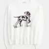 Suéter con cuello redondo y estampado de perro fácil de usar Suéter con cuello redondo y estampado de perro fácil de usar