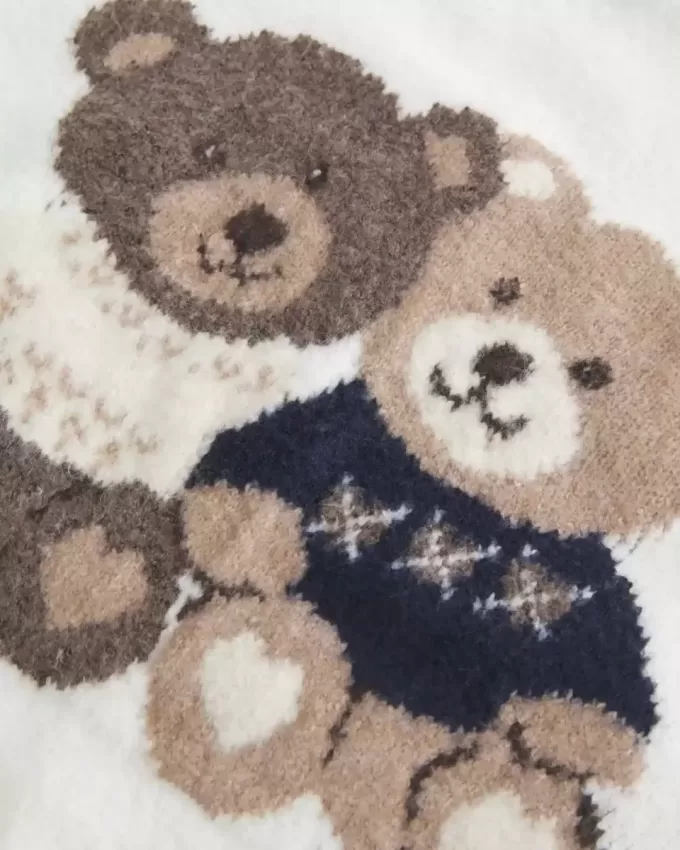 Suéter extragrande con estampado de osito de peluche Suéter extragrande con estampado de osito de peluche