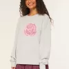 Suéter gráfico Hollister Comfy Cloud Rose Suéter gráfico Hollister Comfy Cloud Rose