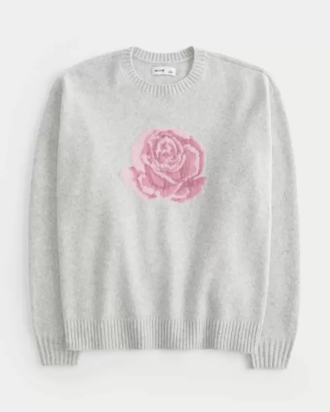 Suéter gráfico Hollister Comfy Cloud Rose Suéter gráfico Hollister Comfy Cloud Rose