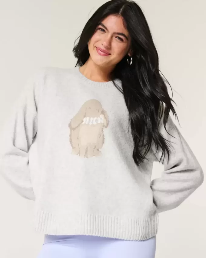 Suéter Hollister Comfy Cloud Bunny con gráfico de cuello redondo Suéter Hollister Comfy Cloud Bunny con gráfico de cuello redondo