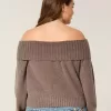 Suéter Hollister Comfy Cloud con hombros descubiertos y dobladillo doblado