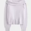 Suéter Hollister Comfy Cloud con hombros descubiertos y dobladillo doblado