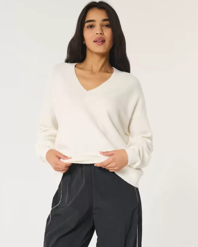 Suéter Hollister Comfy Cloud Oversize con cuello en V