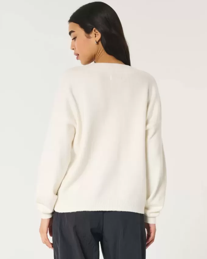 Suéter Hollister Comfy Cloud Oversize con cuello en V