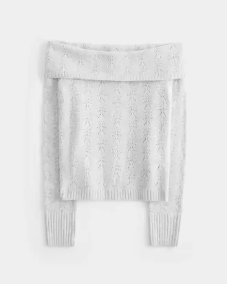 Suéter Hollister Comfy Cloud Stitchy con hombros descubiertos