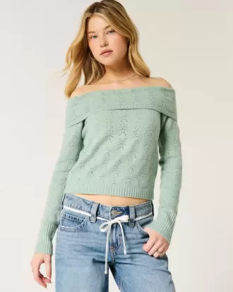 Suéter Hollister Comfy Cloud Stitchy con hombros descubiertos Suéter Hollister Comfy Cloud Stitchy con hombros descubiertos