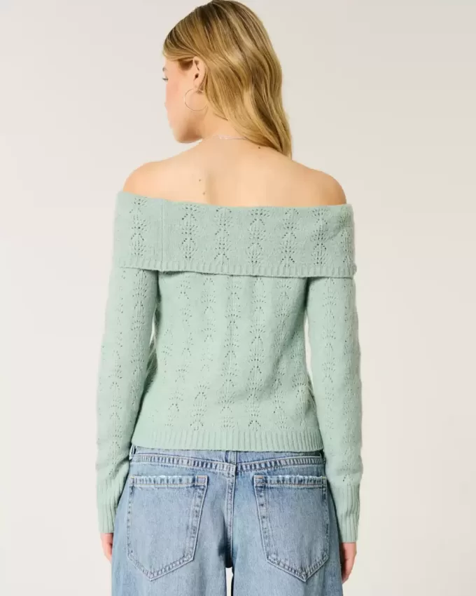 Suéter Hollister Comfy Cloud Stitchy con hombros descubiertos Suéter Hollister Comfy Cloud Stitchy con hombros descubiertos