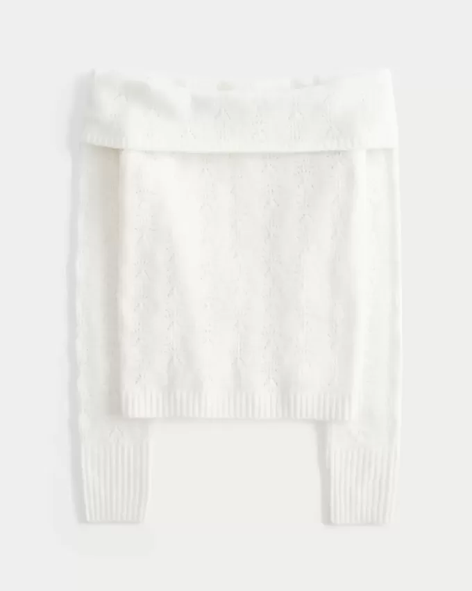 Suéter Hollister Comfy Cloud Stitchy con hombros descubiertos