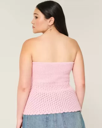 Suéter sin tirantes estilo crochet
