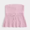 Suéter sin tirantes estilo crochet