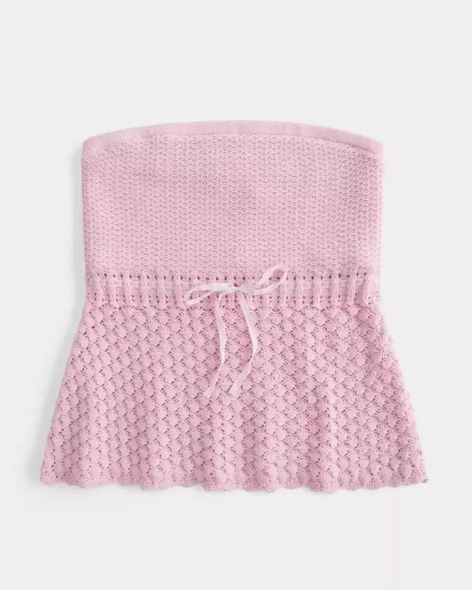 Suéter sin tirantes estilo crochet