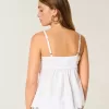 Top babydoll con bordado brillante Top babydoll con bordado brillante