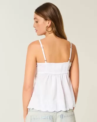 Top babydoll con bordado brillante