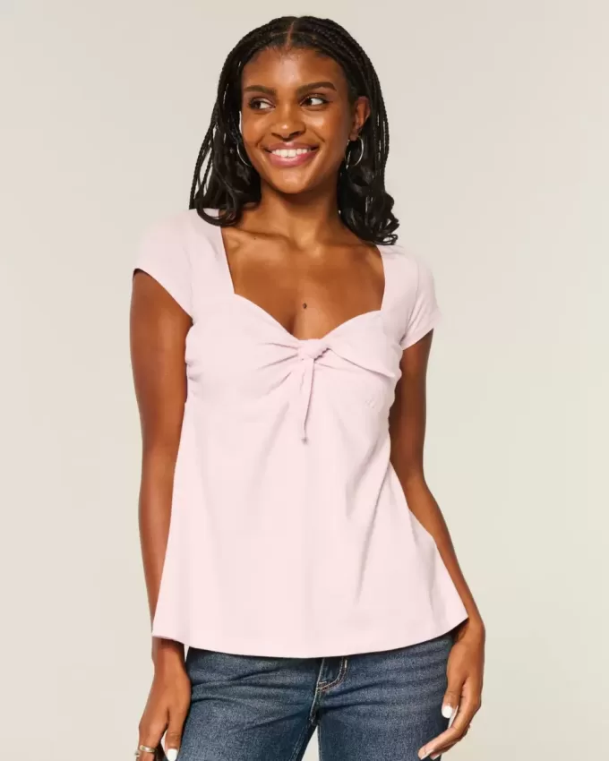 Top babydoll con busto fácil de atar Top babydoll con busto fácil de atar