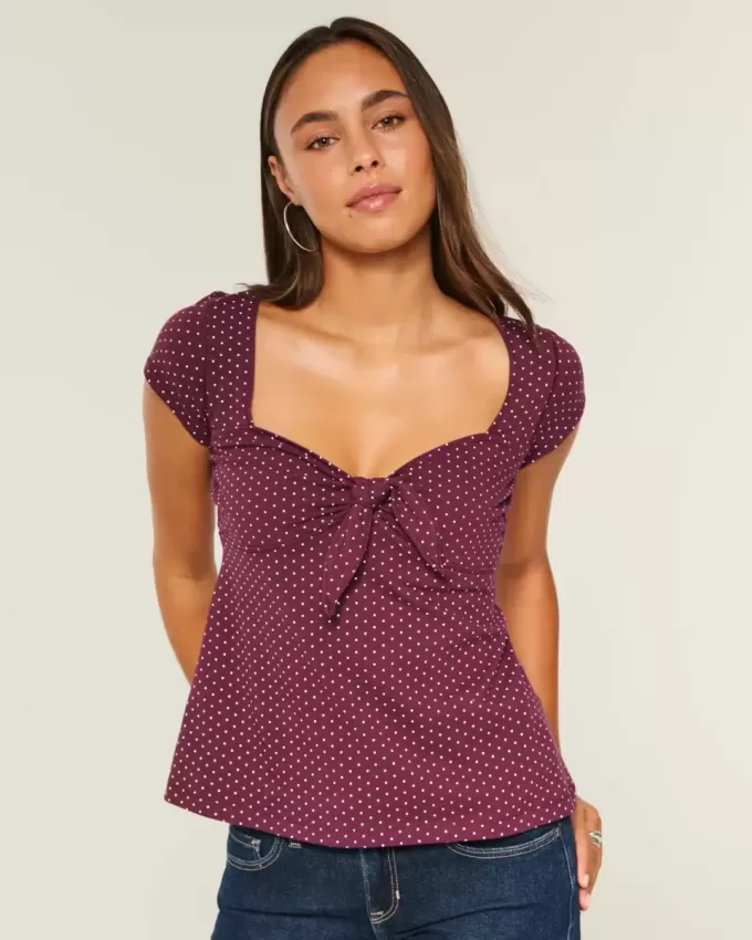 Top babydoll con busto fácil de atar Top babydoll con busto fácil de atar
