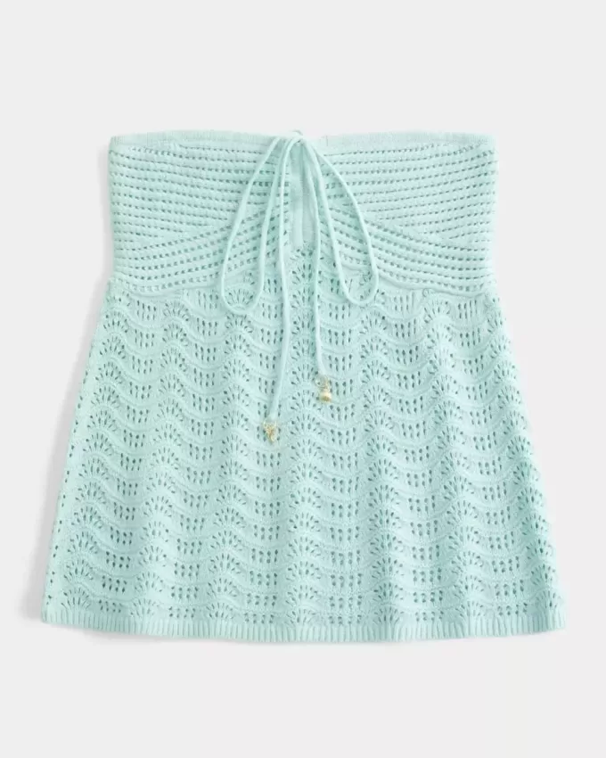 Top babydoll de crochet fácil y sin tirantes Top babydoll de crochet fácil y sin tirantes