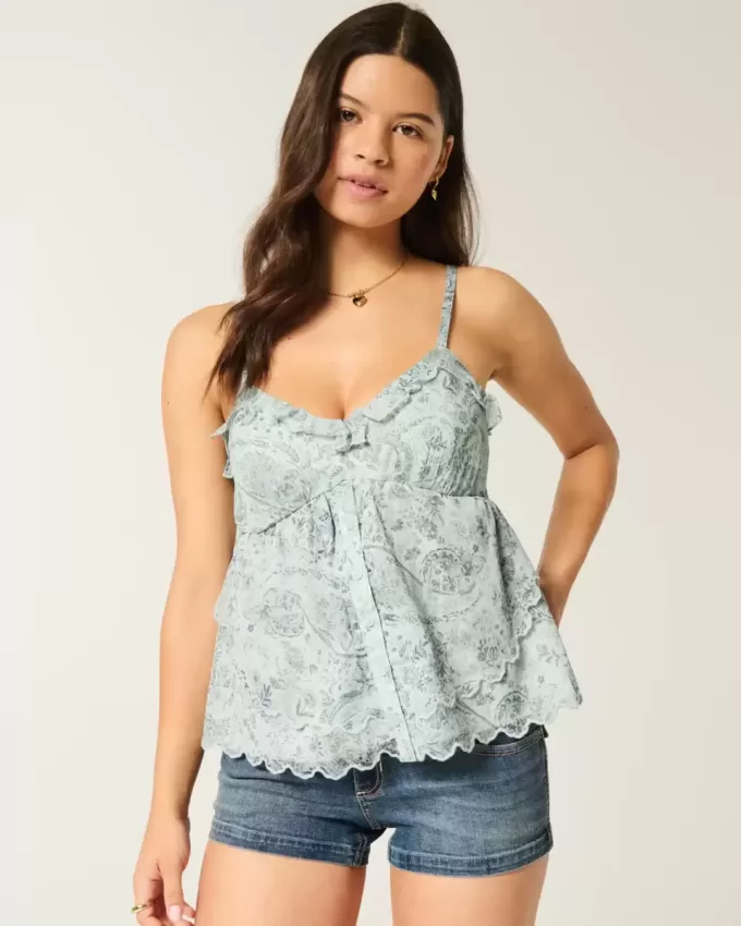 Top babydoll de gasa fácil de llevar Top babydoll de gasa fácil de llevar