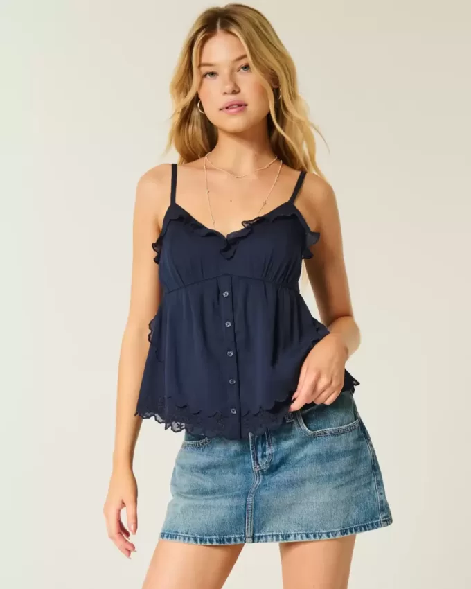 Top babydoll de gasa fácil de llevar Top babydoll de gasa fácil de llevar