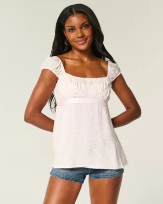 Top babydoll de satén con lazo fácil