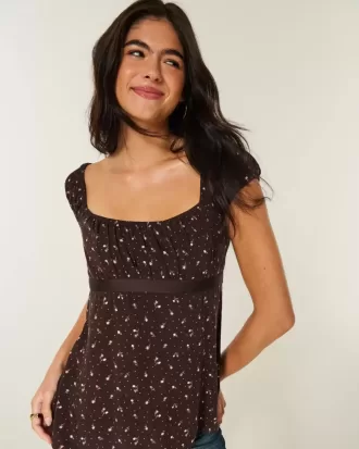 Top babydoll de satén con lazo fácil