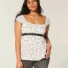 Top babydoll de satén con lazo fácil