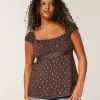 Top babydoll de satén con lazo fácil