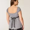 Top babydoll de satén con lazo fácil