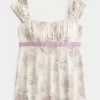 Top babydoll de satén con lazo fácil