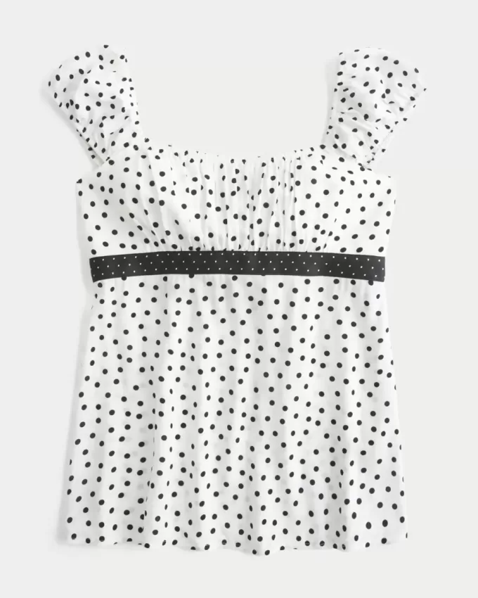 Top babydoll de satén con lazo fácil