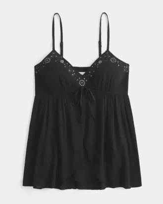 Top babydoll fruncido con brillo arrugado