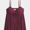 Top babydoll fruncido con brillo arrugado Top babydoll fruncido con brillo arrugado