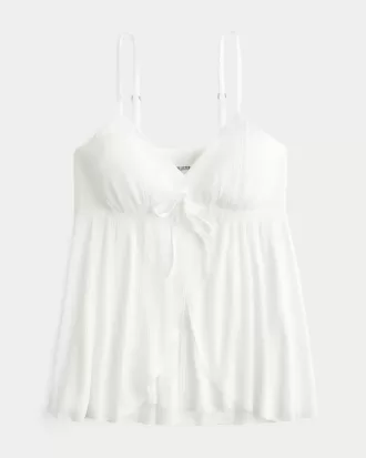 Top babydoll fruncido con brillo arrugado
