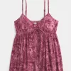 Top babydoll fruncido con efecto arrugado Top babydoll fruncido con efecto arrugado