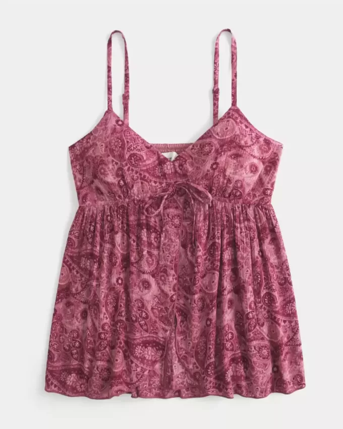 Top babydoll fruncido con efecto arrugado Top babydoll fruncido con efecto arrugado