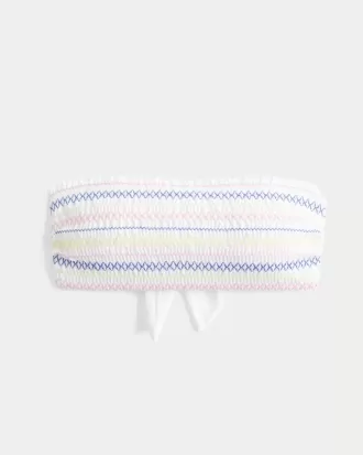 Top de bikini bandeau fruncido