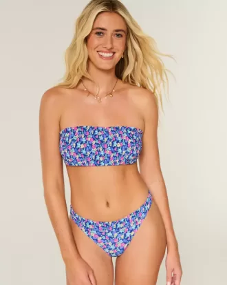 Top de bikini bandeau fruncido